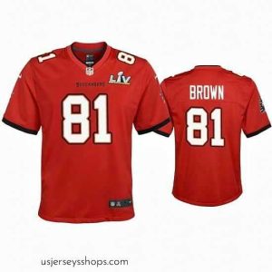 Stellar Antonio Brown Buccaneers Red Super Bowl Lv Game Jersey