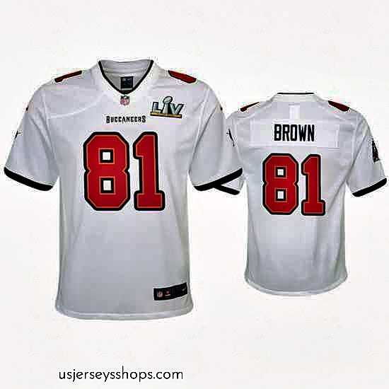 Sensational Antonio Brown Buccaneers White Super Bowl Lv Game Jersey