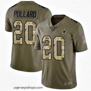 Stellar Cowboys 20 Tony Pollard Olive Camo Stitched Football Limited 2017 Salute to Service Jersey