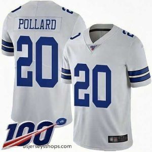Stellar Cowboys 20 Tony Pollard White Stitched Football 100th Season Vapor Limited Jersey