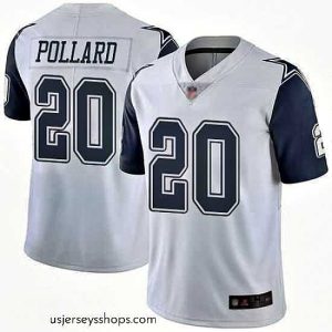 Exquisite Cowboys 20 Tony Pollard White Stitched Football Limited Rush Jersey