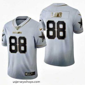 Stellar Cowboys 88 Ceedee Lamb White Gold 100th Season Vapor Untouchable Limited Jersey