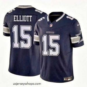 Alluring Dallas Cowboys 15 Ezekiel Elliott Navy 2023 F.U.S.E Vapor Untouchable Limited Stitched Football Jersey
