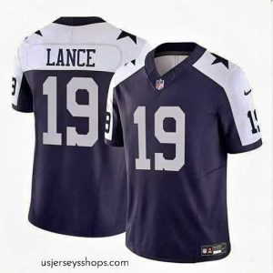 Magnificent Dallas Cowboys 19 Trey Lance Navy White 2023 F.U.S.E Vapor Untouchable Limited Stitched Football Jersey