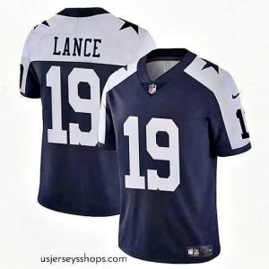 Breathtaking Dallas Cowboys 19 Trey Lance Navy White Thanksgiving Vapor Untouchable Limited Stitched Football Jersey