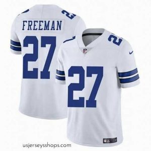 Captivating Dallas Cowboys 27 Royce Freeman White Vapor Untouchable Limited Stitched Football Jersey