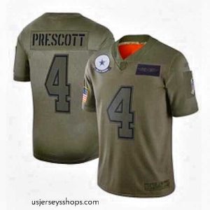 Glamorous Dallas Cowboys 4 Dak Prescott Limited Camo 2019 Salute to Service Football Jersey