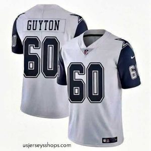 Alluring Dallas Cowboys 60 Tyler Guyton White 2024 Draft Color Rush Limited Stitched Football Jersey