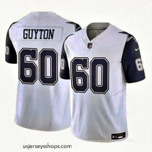 Glamorous Dallas Cowboys 60 Tyler Guyton White 2024 Draft F.U.S.E Color Rush Limited Stitched Football Jersey