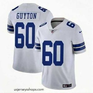 Glamorous Dallas Cowboys 60 Tyler Guyton White 2024 Draft Vapor Untouchable Limited Stitched Football Jersey