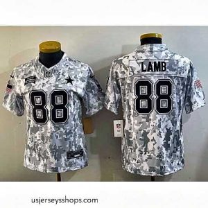 Captivating Dallas Cowboys 88 CeeDee Lamb 2024 F.U.S.E Arctic Camo Salute To Service Limited Stitched Football Jersey 5