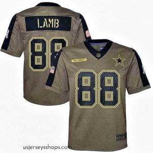 Glamorous Dallas Cowboys CeeDee Lamb Nike Olive 2021 Salute To Service Game Jersey