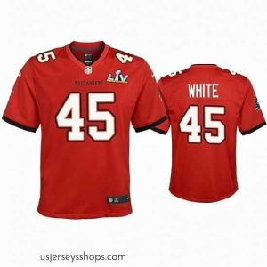 Exquisite Devin White Buccaneers Red Super Bowl Lv Game Jersey