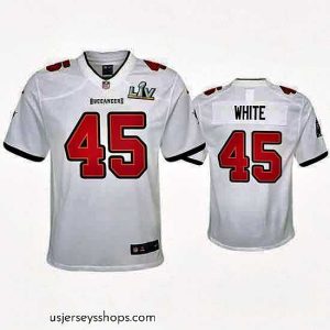 Sensational Devin White Buccaneers White Super Bowl Lv Game Jersey