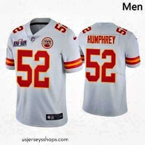 Captivating Kansas City Chiefs 52 Creed Humphrey White Vapor Untouchable Limited Stitched Football 2024 Super Bowl LVIII Jersey