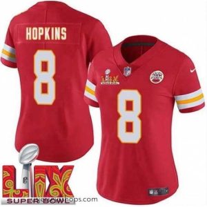 Breathtaking Kansas City Chiefs DeAndre Hopkins #8 Red 2024 2025 Super Bowl LIX F.U.S.E Stitched Jersey