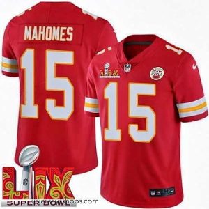 Exquisite Kansas City Chiefs Patrick Mahomes #15 Red 2024 2025 Super Bowl LIX F.U.S.E Stitched Jersey
