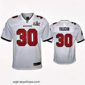 Exquisite Ke'Shawn Vaughn Buccaneers White Super Bowl Lv Game Jersey