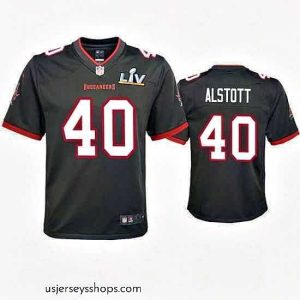 Stunning Mike Alstott Buccaneers Pewter Super Bowl Lv Game Jersey