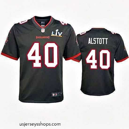 Stunning Mike Alstott Buccaneers Pewter Super Bowl Lv Game Jersey