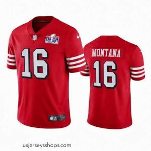Magnificent NFL San Francisco 49ers 16 Joe Montana Red Throwback Vapor Untouchable Limited Stitched 2024 Super Bowl LVIII Jersey