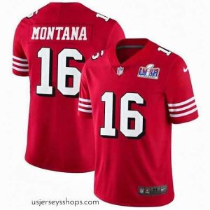 Glamorous NFL San Francisco 49ers 16 Joe Montana Red Vapor Untouchable Limited Stitched 2024 Super Bowl LVIII Jersey