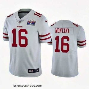Glamorous NFL San Francisco 49ers 16 Joe Montana White Vapor Untouchable Limited Stitched 2024 Super Bowl LVIII Jersey