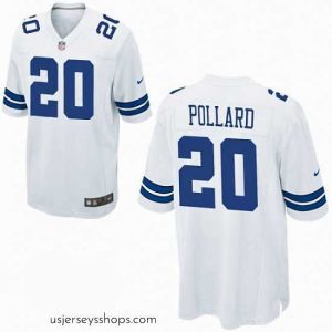 Sensational Nike Cowboys #20 Tony Pollard White Game Stitched NFL Jersey