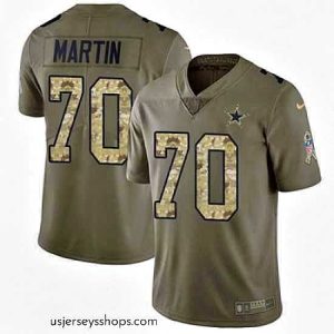 Glamorous Nike Cowboys #70 Zack Martin Olive Camo Stitched NFL Limited 2017 Salute to Service Jersey