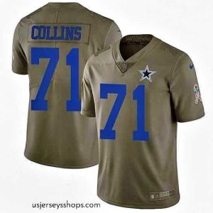 Enchanting Nike Cowboys #71 La el Collins Olive Stitched NFL Limited 2017 Salute to Service Jersey