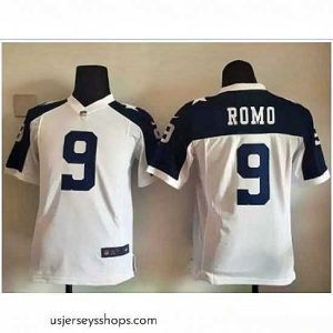 Alluring Nike Cowboys #9 Tony Romo White Thanksgiving Throwback Stitched NFL Elite Jersey