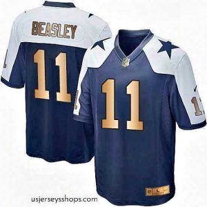 Breathtaking Nike Dallas Cowboys 11 Cole Beasley Elite NavyGold Throwback Alternate NFL Jersey
