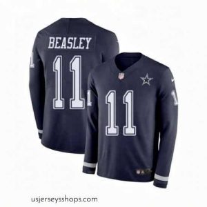 Alluring Nike Dallas Cowboys 11 Cole Beasley Limited Navy Blue Therma Long Sleeve NFL Jersey