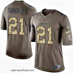 Alluring Nike Dallas Cowboys 21 Deion Sanders Elite Green Salute to Service NFL Jersey