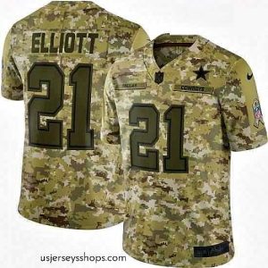 Exquisite Nike Dallas Cowboys 21 Ezekiel Elliott Limited Camo 2018 Salute to Service NFL Jersey