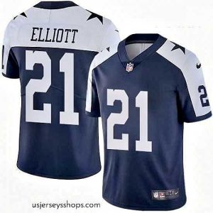 Captivating Nike Dallas Cowboys 21 Ezekiel Elliott Navy Blue Throwback Alternate Vapor Untouchable Limited Player NFL Jersey