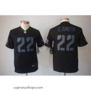 Glamorous Nike Dallas Cowboys 22# E.SMITH Black Jerseys[Impact Limited]