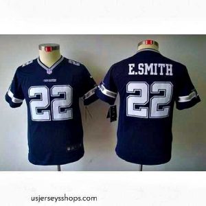 Captivating Nike Dallas Cowboys 22 E.SMITH Blue Color Limited Jerseys