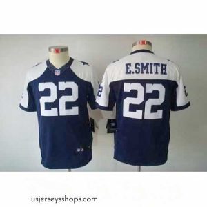 Alluring Nike Dallas Cowboys 22# E.SMITH Blue Limited Throwback NFL Jerseys
