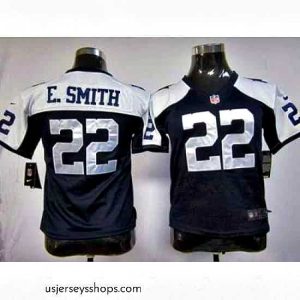 Glamorous Nike Dallas Cowboys 22 E.SMITH Blue Thankgivings Nike NFL Jerseys
