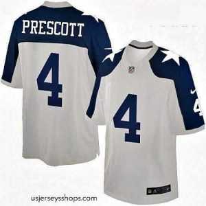Stunning Nike Dallas Cowboys 4 Dak Prescott Elite White Throwback Alternate NFL Jersey