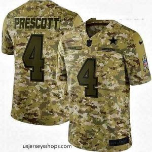 Stellar Nike Dallas Cowboys 4 Dak Prescott Limited Camo 2018 Salute to Service NFL Jersey