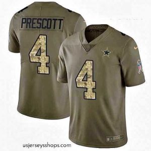 Alluring Nike Dallas Cowboys 4 Dak Prescott Limited OliveCamo 2017 Salute to Service NFL Jersey