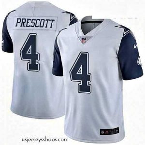 Stellar Nike Dallas Cowboys 4 Dak Prescott Limited White Rush Vapor Untouchable NFL Jersey