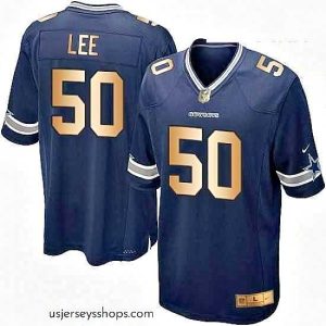 Stunning Nike Dallas Cowboys 50 Sean Lee Elite NavyGold Team Color NFL Jersey