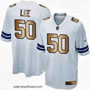 Magnificent Nike Dallas Cowboys 50 Sean Lee Elite WhiteGold NFL Jersey