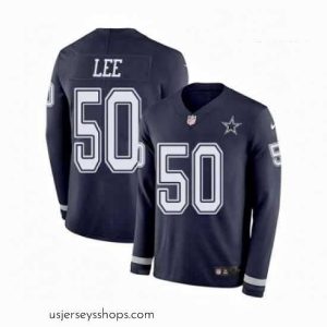 Glamorous Nike Dallas Cowboys 50 Sean Lee Limited Navy Blue Therma Long Sleeve NFL Jersey