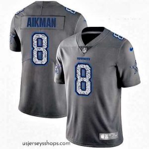 Magnificent Nike Dallas Cowboys 8 Troy Aikman Gray Static Vapor Untouchable Limited NFL Jersey