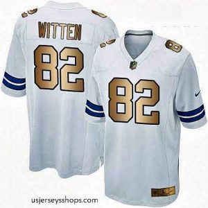 Captivating Nike Dallas Cowboys 82 Jason Witten Elite WhiteGold NFL Jersey
