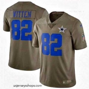Exquisite Nike Dallas Cowboys 82 Jason Witten Limited Olive 2017 Salute to Service NFL Jersey